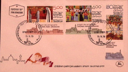 1979-Israele Gerusalemme Quadri Di Bambini Serie Cpl. Con Band. (750/2) Fdc - FDC