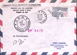 1983-Francia FRANCE C.G.M. Marion Dufresne Tondo E Lineare PAQUEBOT Su Busta Le  - 1961-....