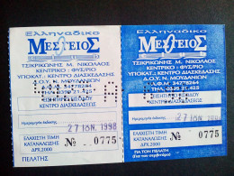Ticket D'entrée Grèce / Greece - Eintrittskarten