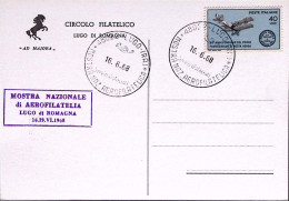 1968-LUGO MOSTRA NAZ. AEROFILATELIA Annullo Speciale (16.6) Su Cartolina Ufficia - 1961-70: Marcofilia