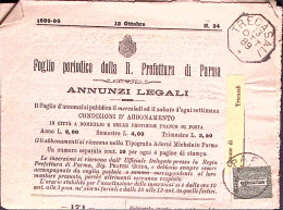 1889-TRECASE Ottagonale Collettoria Posto In Arrivo Su Foglio Periodico Affr. C. - Poststempel