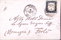 1862-effigie C.20 B.d.f. (2) Isolato Su Busta Torino (16.12.62) - Marcofilía