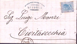 1876-effigie C.20 (L26) Sfuggito All'annullo Su Soprascritta Da Livorno - Storia Postale