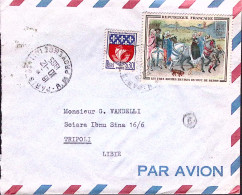 1965-Francia FRANCE Busta Via Aerea Parigi (10.12) Con Affrancatura Multipla Per - Briefe U. Dokumente