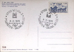 1970-VERONA 7 SAMOTER Annullo Speciale (8.2) Su Cartolina Ufficiale - 1961-70: Marcophilia