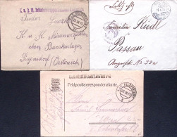 1915-AUSTRIA FELDPOST Cinque Documenti Con Annulli Differenti - Covers & Documents