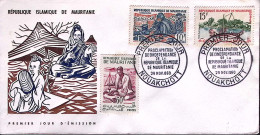 1960-MAURITANIA Attivita' Tradizionali F.10, 15 E 60 (146/7+152) Su Busta Fdc - Mauritanië (1960-...)