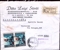 1968-CAMP. MONDIALE CICLISMO Coppia Lire 90 (1093) Su Raccomandata Reggio Calabr - 1961-70: Marcophilie