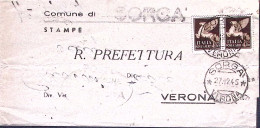1945-Posta Aerea Pegaso Coppia C.50 (11) Su Stampe Sorga' (27.12.45) - Marcophilia