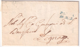 1846 PADOVA SI Bluastro (10.3) Su Lettera Completa Testo - ...-1850 Préphilatélie