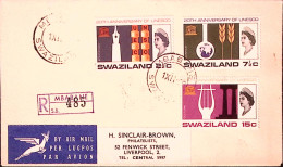 1966-SWAZILAND 20 Ann. UNESCO Serie Cpl. (122/4) Su Fdc Racc. - Swasiland (...-1967)