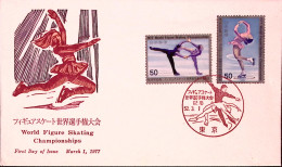 1952-Giappone Camp. Pattinaggio Artistico Serie Cpl. (1213/4) Su Fdc - FDC