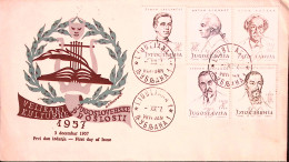 1957-Jugoslavia Personaggi Celebri Serie Cpl. (736/0) Su Fdc - Lettres & Documents