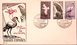 1959-SAHARA SPAGNOLO Uccelli Serie Cpl. (150/2) Su Fdc - Spanische Sahara