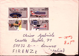 1980-GERMANIA DDR . Interflug Serie Cpl. (2177/0) Su Busta Viaggiata Per L'Itali - Storia Postale
