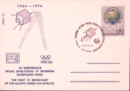 1974-Jugoslavia 10 ANN. COLLEGAMENTO SATELLITE, Ann. Spec. - Aéreo