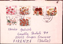 1982-GERMANIA DDR . Fiori Autunnali Serie Cpl. (2737/2) Su Busta Viaggiata Per I - Lettres & Documents