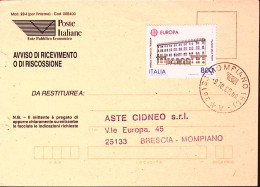 2000-EUROPA1990 Lire 800 ROMA Palazzo Poste Isolato Su Avviso Ricevimento. - 1991-00: Marcophilia