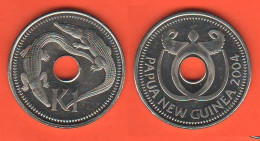 Papua New Guinea 1 Kina 2004 Nickel Coin K 6a - Papouasie-Nouvelle-Guinée