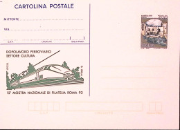 1992-12^ MOSTRA FILATELIA ROMA DOPOLAVORO FERROVIARIO Cartolina Postale IPZS Lir - Ganzsachen