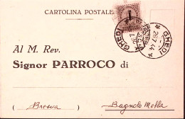 1944-RECAPITO AUTORIZZATO Sopr.FASCETTO C.10 Come Francobollo Ordinario Su Carto - Marcofilía