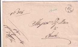 1872-RONCO Corsivo Verde Collettoria Su Piego Franchigia Verona (24.3) - Storia Postale