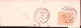 1878-(F=on Piece) CENCENIGHE C 2+sbarre (29.2) Su Largo Frammento Affrancato C.2 - Marcofilía