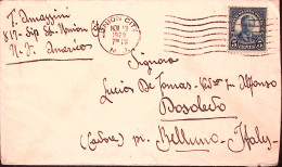 1928-U.S.A. Roosevelt C.5 Su Busta Union City (13.11) Per L'Italia - Covers & Documents