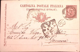 1894-Amb. Genova-Ventimiglia C.2 (18.8) Su Mill. 93 Cartolina Postale C.10 - Postwaardestukken