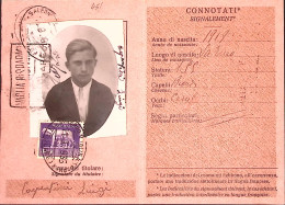 1936-Imperiale Lire 3,70 (256A) Isolato Su Tessera Postale Rilasciata Salerno (1 - Tessere Associative