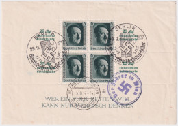 1937-GERMANIA REICH Foglietto PRO FONDO DI CULTURA Con Annullo Speciale Incontro - Oblitérés