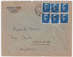 1945-Imperiale Senza Filigrana Tre Coppie C.35 (1 Esemplare Difettoso) Su Busta  - Poststempel