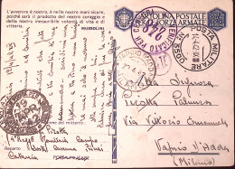 1942-Posta Militare/N 3500 Bluastro C.2 (14.4) Su Cartolina Franchigia Manoscrit - Guerre 1939-45