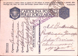 1941-Posta Militare M/(SEZIONE B) C.2 (2.10) Su Cartolina Franchigia - Guerre 1939-45