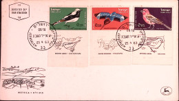 1963-Israele 6 Valori "Uccelli" Con Bandeletta Su Due Fdc - FDC