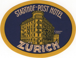 Stadthof Post Hotel Zurich - & Hotel, Label - Hotelaufkleber