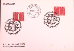 1954-OLANDA NEDERLAND Concorso Musicale (12.8.54) Ann. Speciale - Poststempel
