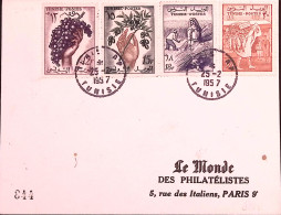 1957-Tunisia Prodotti Delle Terra (Y. 428/1) Su Fdc - Tunesië (1956-...)