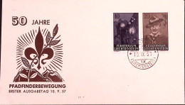 1957-LIECHTENSTEIN 50 Ann. Boy Scout Serie Cpl. Su Fdc - FDC