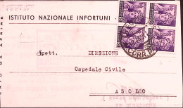 1945-Monumenti Quartina Del C.50 (507) Su Plego Treviso (16.7) - Storia Postale