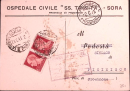 1945-Imperiale. Coppia C.20 (247) Su Stampe Sora (29.5) - Marcophilia