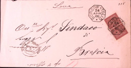 1888-BORGOSATOLLO Ottagonale Di Collettoria (24.4) Su Piego Affr. Coppia C.2 - Poststempel