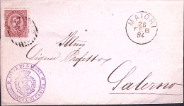 1884-MAIORI C1+sbarre (26.2) Su Piego Affr. C.10 (38) - Poststempel