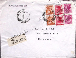 1966-Siracusana Coppia Lire 40 + Michelangiolesca Coppie Lire 5 E 40 Su Raccoman - 1961-70: Poststempel