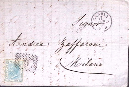 1869-EFFIGIE C. 20 (L26) Su Lettera Completa Testo Genova (17.7) - Marcophilie