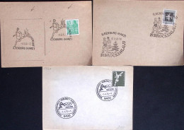 1959-GERMANIA DDR . 6 Annulli Speciali ARGOMENTO SPORTIVO Su Sei Cartoline - Cartas & Documentos