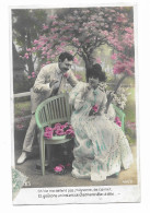 CPA Fantaisie Et Romantique Circulée En 1906 - Couple Avec Texte - Oh ! Ne Me Défend Pas Mignonne De T'aimer, - Coppie