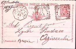 1898-ORZIVECCHI Ottagonale Collettoria (14.1) In Arrivo Su Cartolina Postale RP  - Stamped Stationery