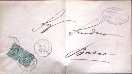 1898-CORZANO Ottagonale Collettoria (24.5) Su Piego Affrancato Stemmi Coppia C.5 - Storia Postale