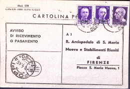 1945-Imperiale Sopr. PM Due C.50 (7) + Imperiale Senza Fasci Lire 1 (522) Su Avv - Marcophilia